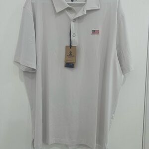 NWT Chubbies Performance Polo Xl White American Flag
